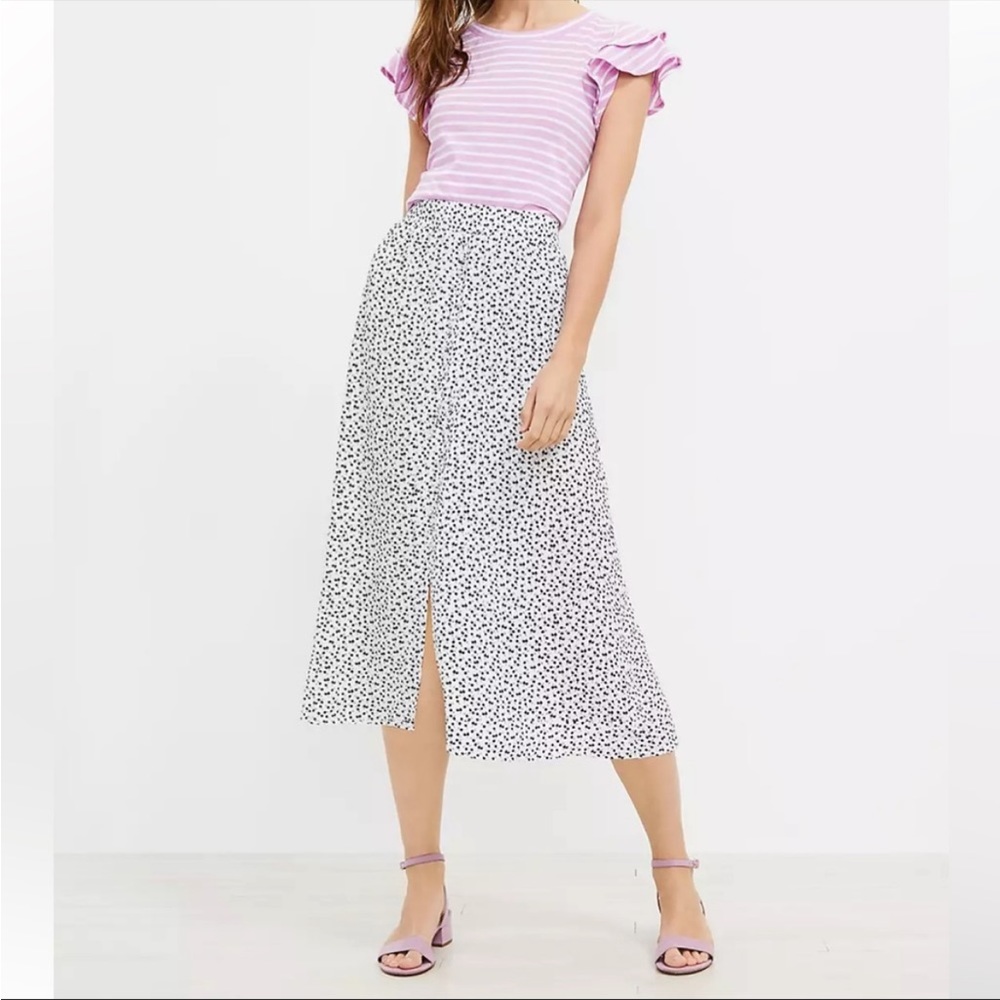 LOfT Midi Black and White skirt! Light weight. XS